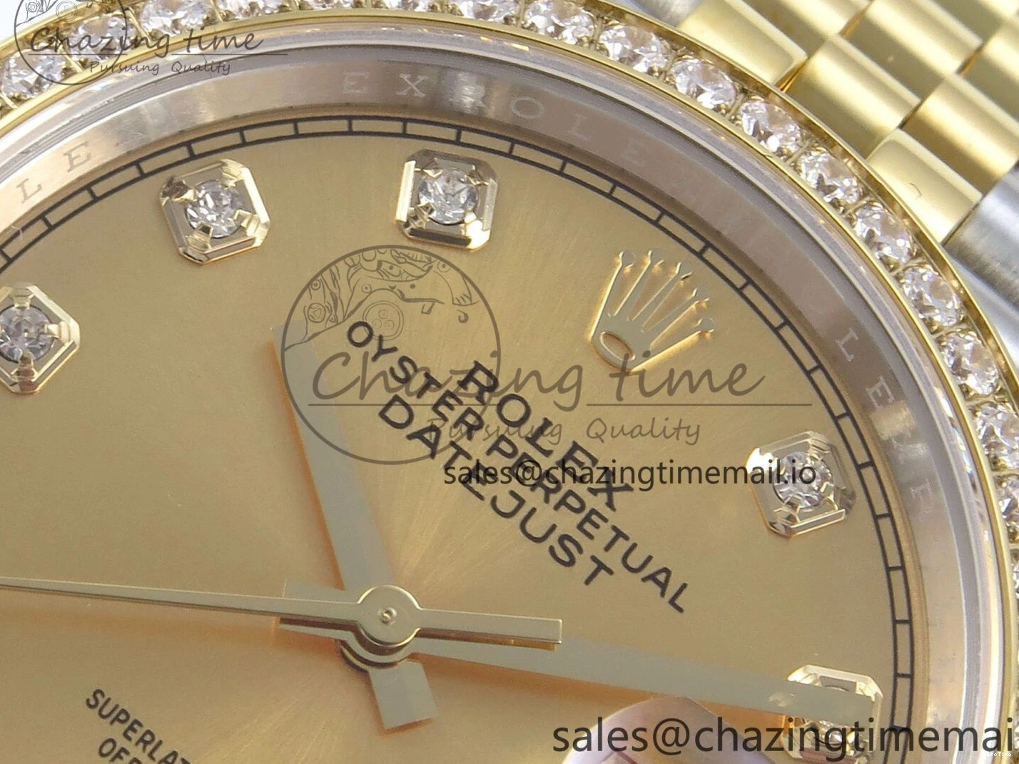 MiroTime 1223 Attractive DateJust 36 126283RBR EWEF Best Edition YG Diamonds Dial on SS YG Jubilee Bracelet A 635